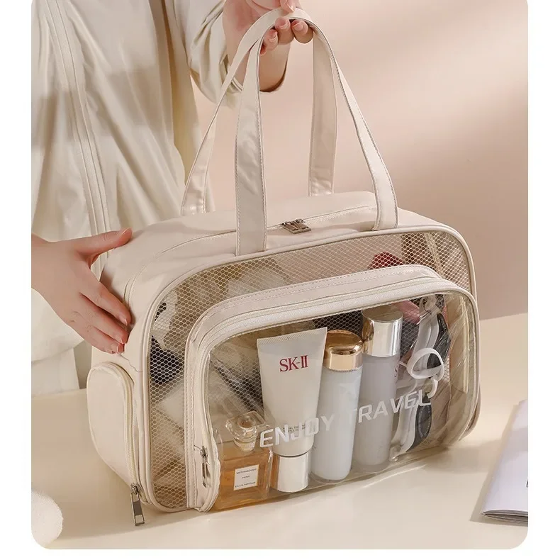 Large Capacity Fitness Bag Transparent Swimming Travel Shoe Compartment Handheld Beach Bag Wet And Dry Separation Toiletry