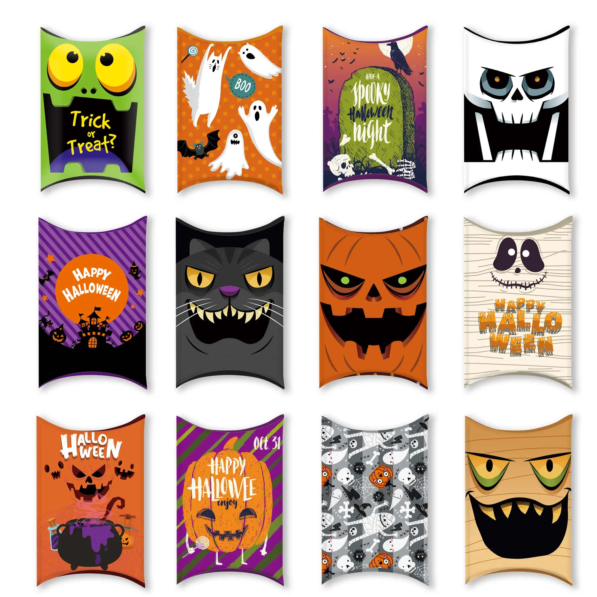 할로윈 베개 모양 사탕 상자, 호박 유령 트릭 또는 치료 사탕 치료 상자, 할로윈 파티 장식, 어린이 선물, 12 개, 24 개 Best5 할로윈 베개 모양 사탕 상자, 호박 유령 트릭 또는 치료 사탕 치료 상자, 할로윈 파티 장식, 어린이 선물, 12 개, 24 개 Best5