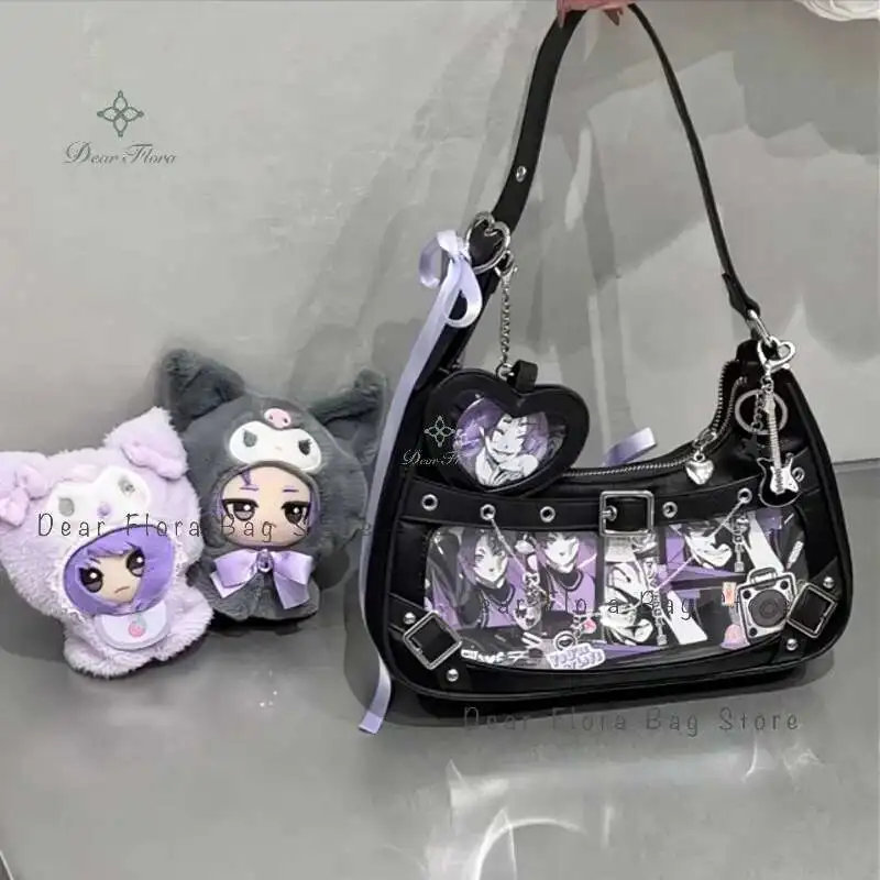 Y2k Cute Women Underarm Bag Fashion Sweet Ita Bag Lolita Girls Transparent Pocke DIY Display Shoulder Bag Fashion Handbag Purses 2