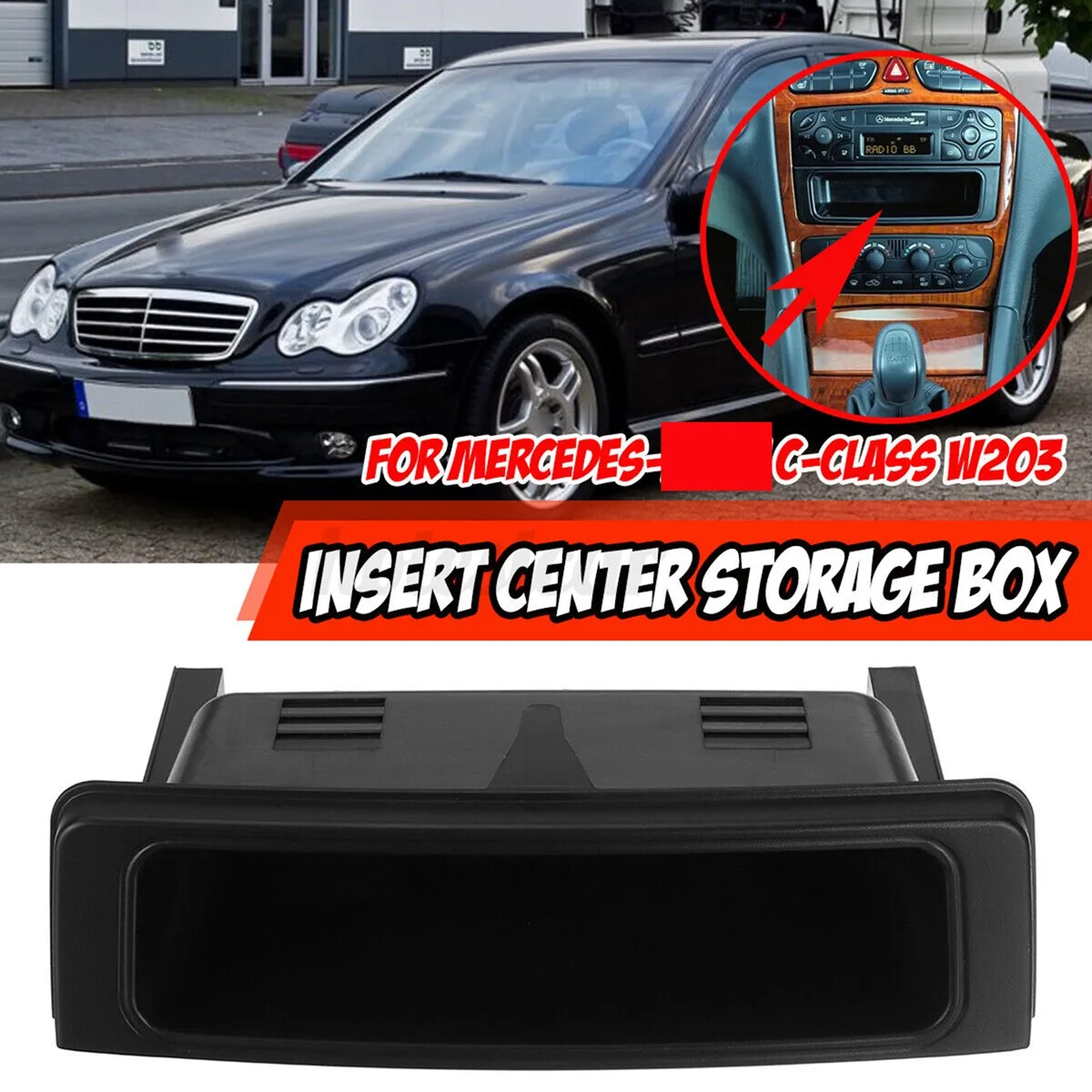 2036830291 Car Center Console Storage Tray for Mercedes-Benz W203 C-Class 2001-2007 W639 Vito Storage Box Organizer 4