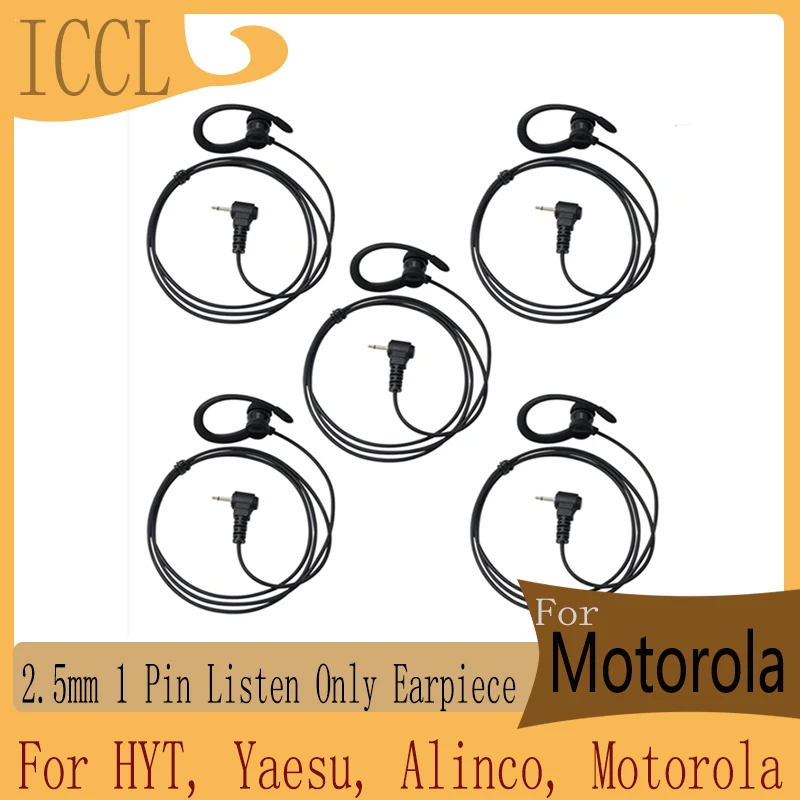 iccl-1-pin-listen-only-earpiece-headset-earphone-compatible-for-hyt-yaesu-alinco-motorola-walkie-talkies-25mm-5-pcs