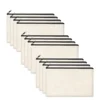 12PCS DIY Blank Canvas Beige Makeup Bag with Zipper - 8.3" x 5" Bulk Cosmetic Pouches for Travel, Storage, and Stationery 1