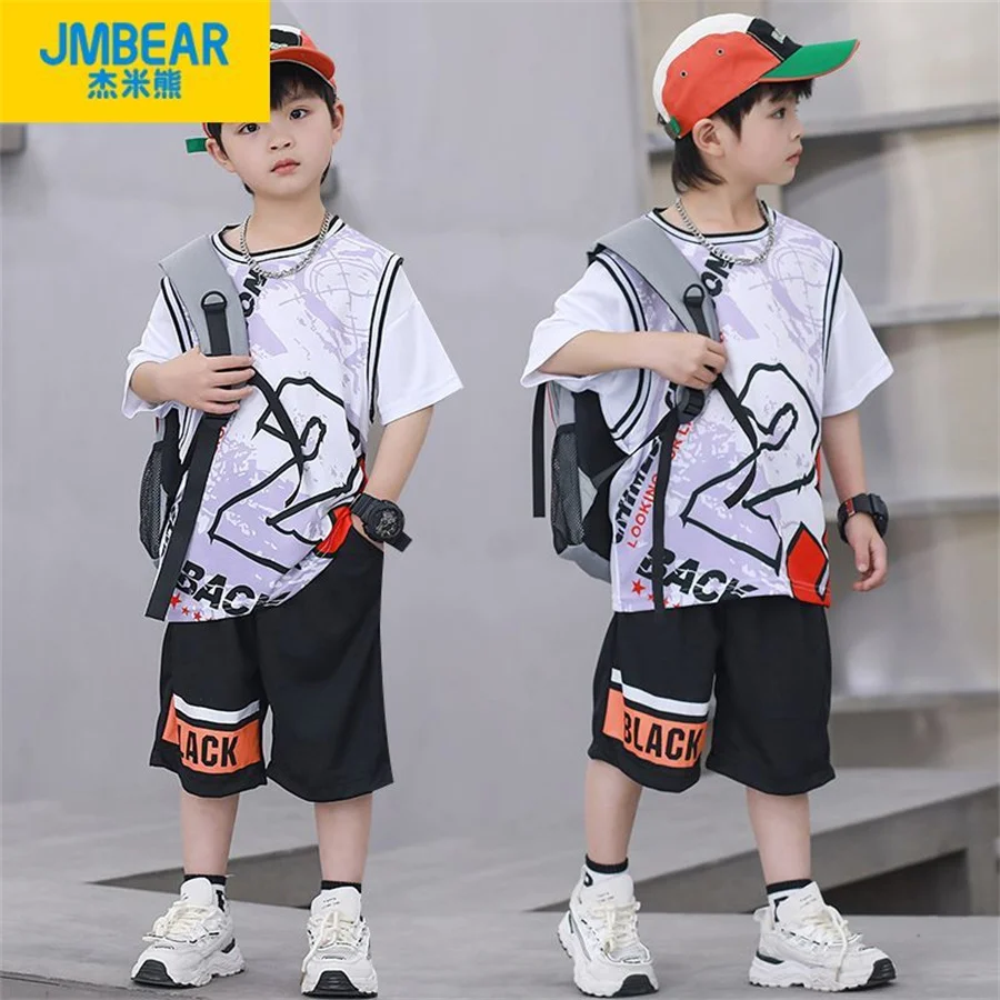 

Kids Boys Clothes Teen Boy Summer Clothing Sets Short Sleeves T-shirt + Pants Suits Children Clothing Outfit 6 8 9 10 12 Years