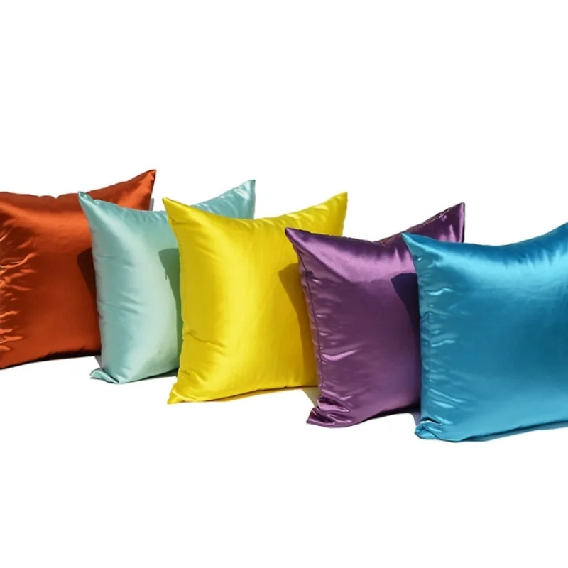 Luxurious Satin Pillow Cover - Smooth Solid Design, Home Decor Accent