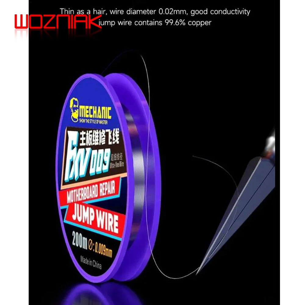 정비공 점퍼 와이어 0.02mm 0.01mm 0.009mm 전화 마더 보드 지문 수리 솔더 조인트 유지 보수 플라잉 라인 도구