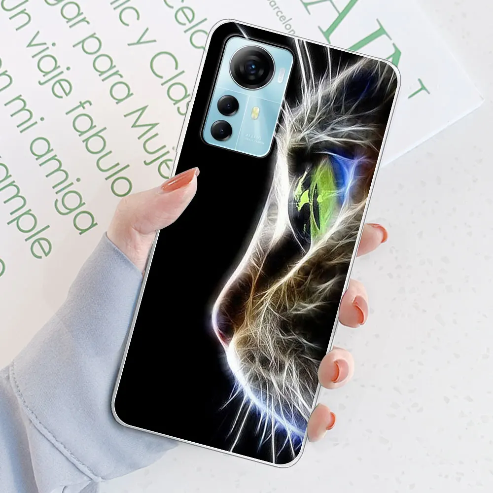 BUNAL Cover per ZTE Blade A72s (6.75) + Vetro Temperato(2 pezzi), Custodia per Telefono Antiurto Antiscivolo, Case Protettiva in Morbido Silicone con Supporto per Cellulare - Transparent