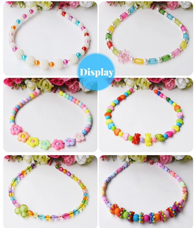 Kit de bracelet de perles de ficelle fait à la main pour enfants, jouet  perlé pour enfants, bracelet de bricolage, jouets pour filles, collier en  plastique, bijoux de bracelet - AliExpress