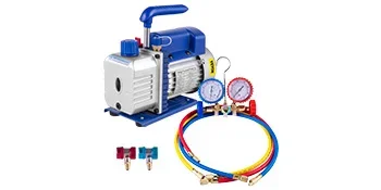Vacuum pump kit accessories including hoses and gauges