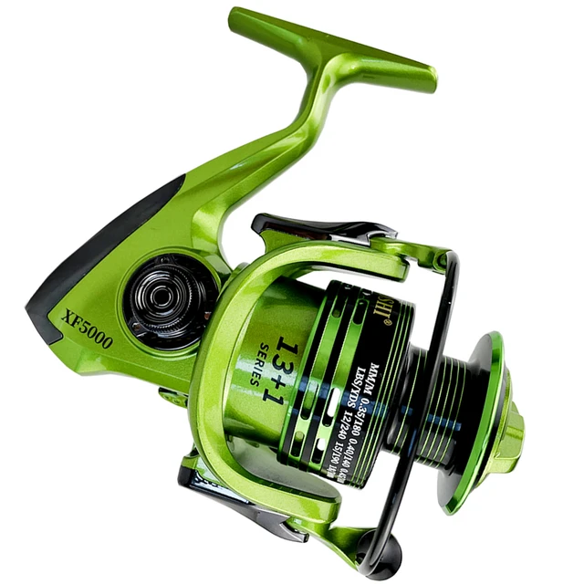 Green Fishing Reel 5.5:1 4.7:1 Metal Deep Spool Spinning Reel Fake Lure  1000-7000 Coil Gapless Smooth Carp Metal JIG Pesca - AliExpress