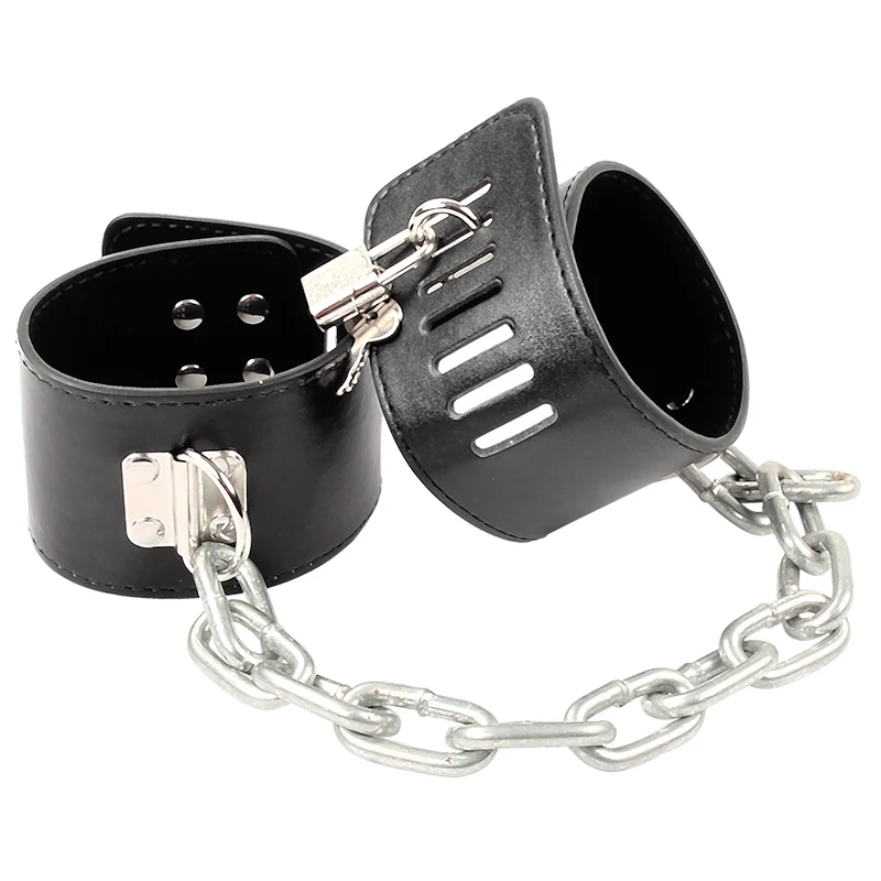 Hard Metal Chain Handcuffs Slave BDSM Wrist & Ankle Bondage Cuff Restraints Locking Shackles Erotic Products Sex Toys For Couple sex handcuffs sex toys