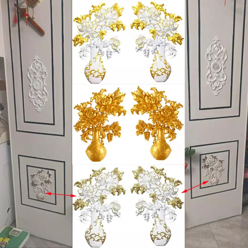 

European-style decorative door carved flower embossed decorative flower sticker flower background wall decoration PVC soft decor