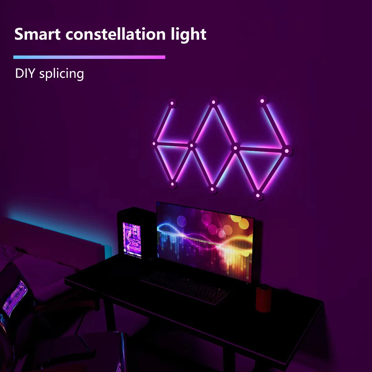 WIFI LED Smart Wall Light RGBIC Lights Bars Music Sync DIY Splicing Constellation Night Lamp Support Alexa Google Assistant