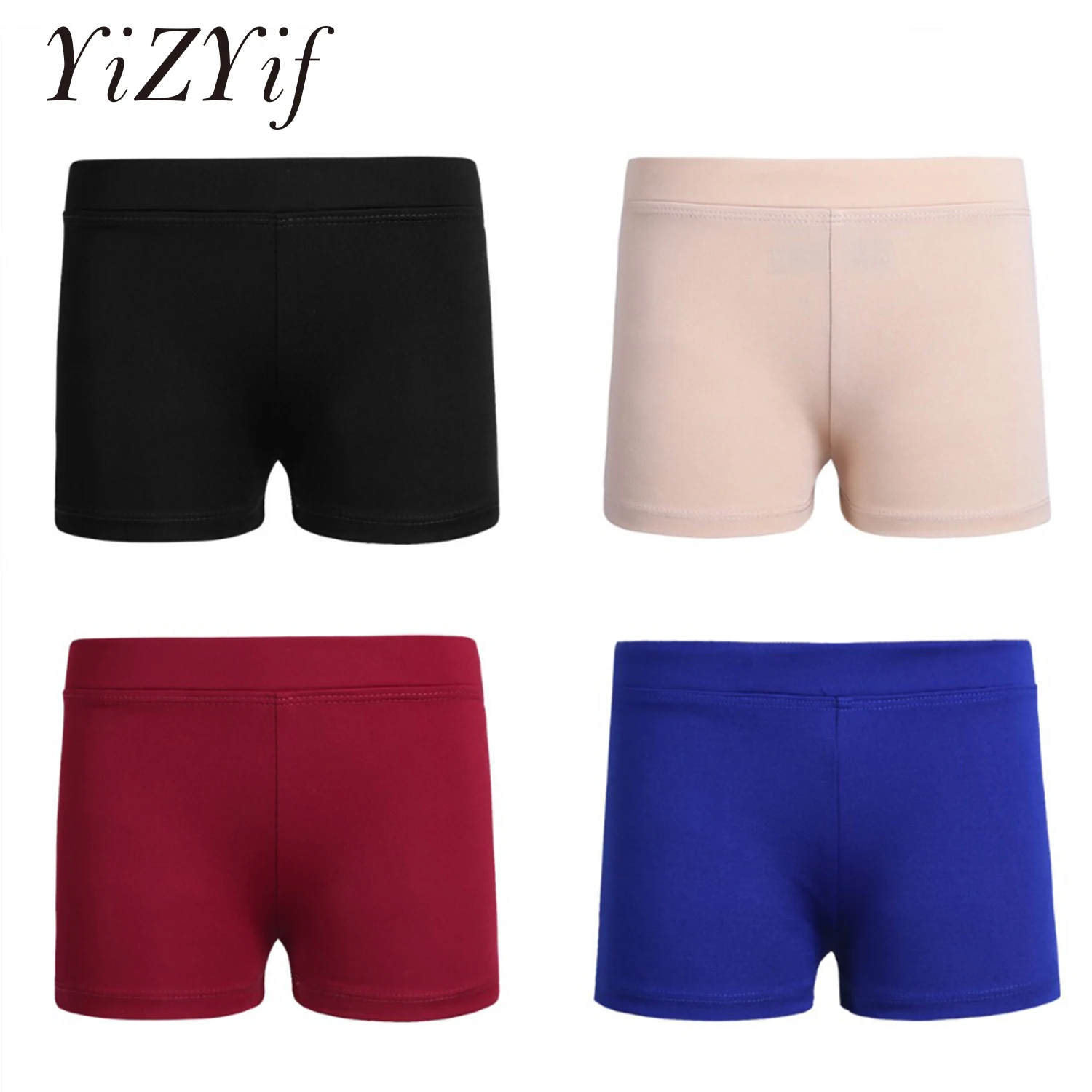 UINASH Women's Boy Cut Spandex Shorts - Low Rise Active Dance, Yoga & Workout Shorts (Black, Medium)