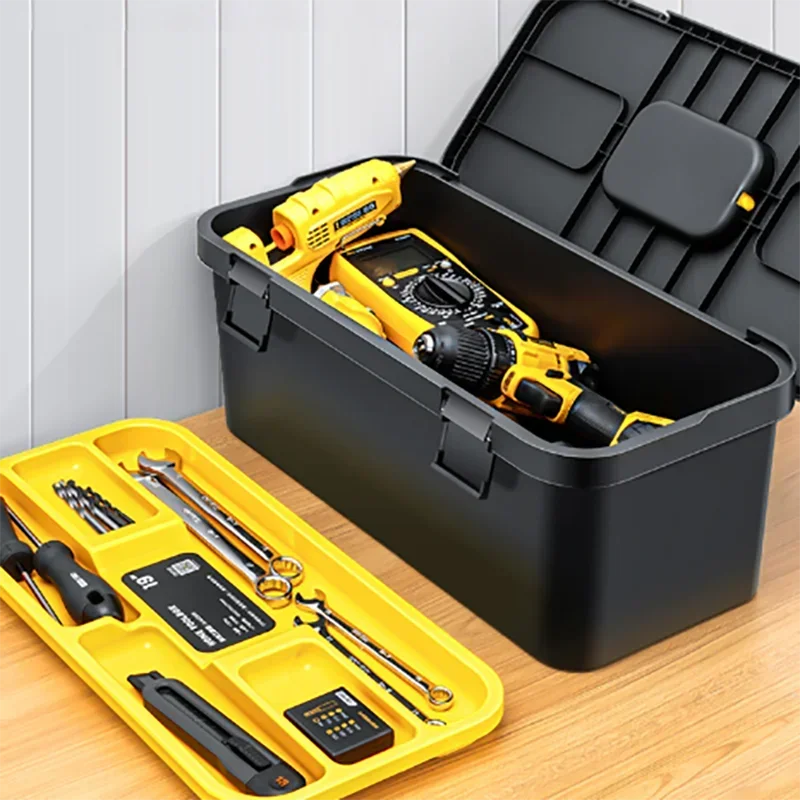 DELI Shockproof Tool Box Large Portable Hardware Set Storage Box Industrial Grade Electrician Repair Tool Storage Case 6