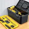 DELI Shockproof Tool Box Large Portable Hardware Set Storage Box Industrial Grade Electrician Repair Tool Storage Case 6