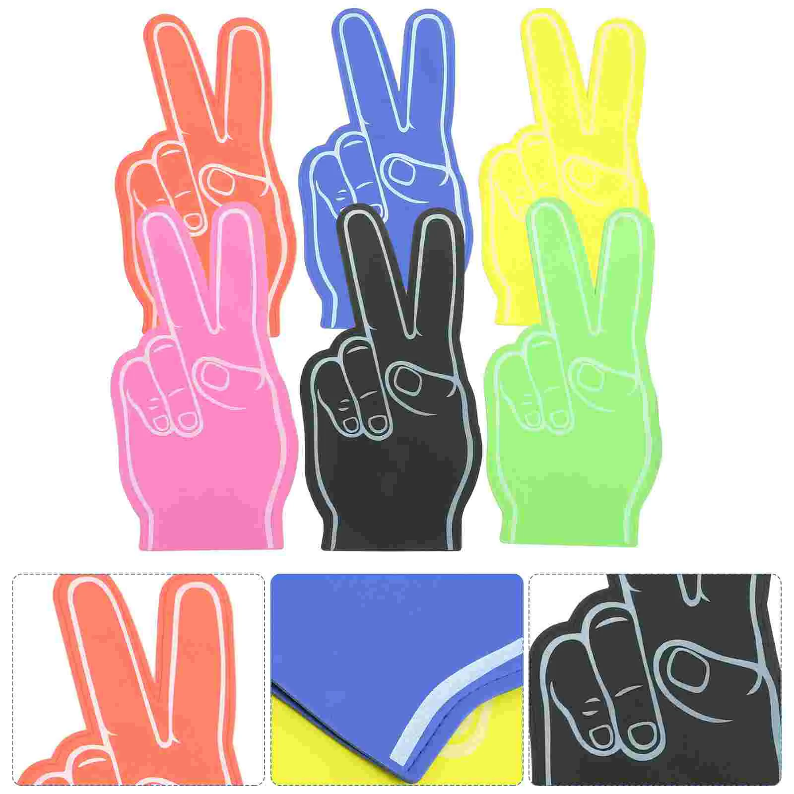 

6 Pcs Gifts Foam Fingers Giant for Sports Football Cheer Props Party Toys Cheerleading Hand Supplies