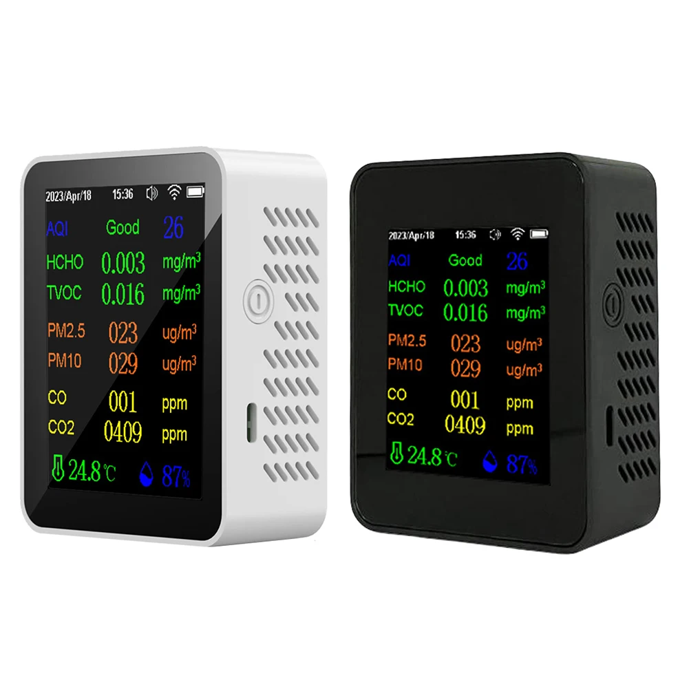 繫 б   CO2 , ð  ¥ ǥ,  PM2.5 PM10 CO CO2 TVOC HCHO AQI ׽, 12 in 1