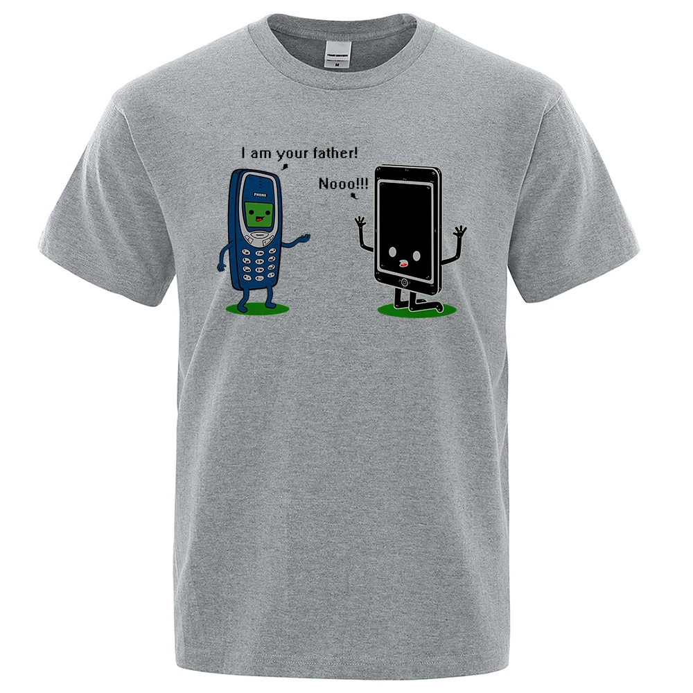 나는 당신의 아버지 재미있는 전화 티셔츠, 남성 여성 캐주얼 반팔 크루넥 통기성 상의, 코튼 여름 힙합 티 의류 
