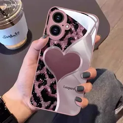 Leopard - Print Heart Phone Case with Tempered Glass Protection - Oppo A15 4G (BLMGF - OBL263204A3)