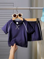 Infant Summer New Style Baby Boy’s Solid Short-Sleeve T-Shirt and Shorts Casual Versatile 2-Piece Set