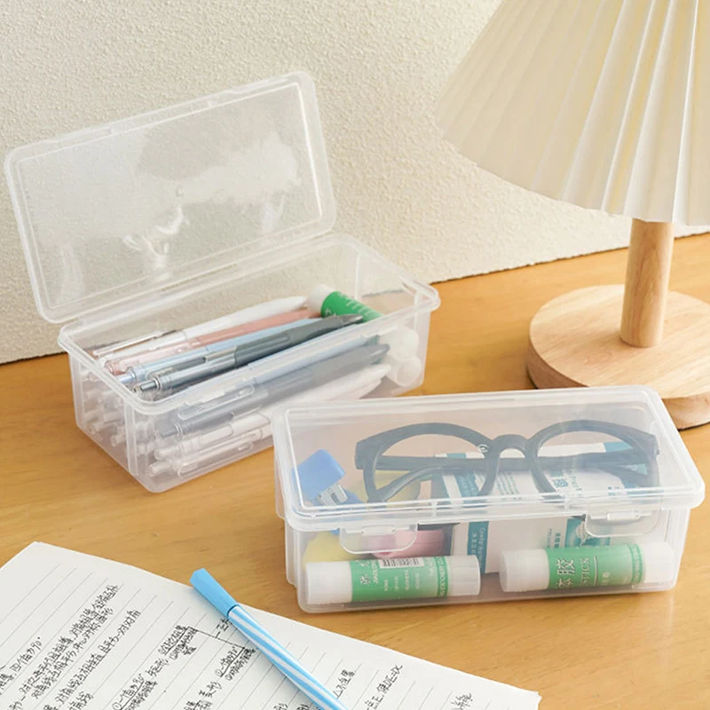 Pencil Cases Stationery Box 1Pcs PP Material Transparent Pencil Case Box Pouch School Case Supplies Storage