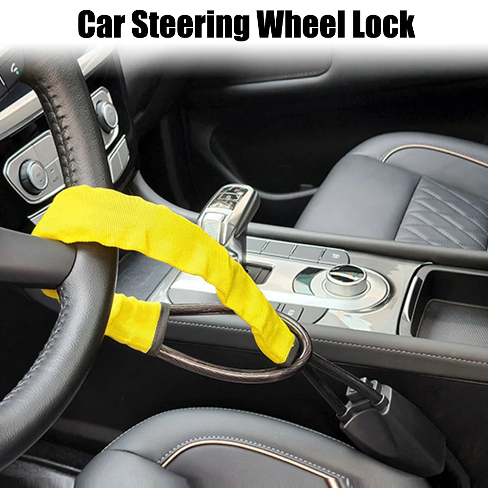 

Универсальный замок для грузовика, внедорожника, фургона, автофургона, рулевого колеса, автомобильные аксессуары с 3-мя ключами, блокировка ремня безопасности, противоугонное Автомобильное устройство