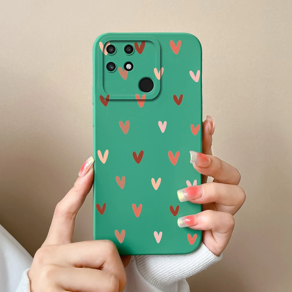 Fashion Love Heart Soft Smooth Liquid Silicone Phone Case - Bumper Cover