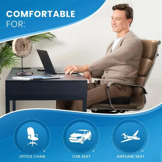 Coussin de siège pour chaise de bureau, coussin en mousse à mémoire de forme, soulagement des maux de dos, Support de hanche pour voiture et bureau, coussin de Massage 4