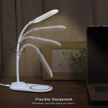 Desk Lamp Phone Wireless Charging Lights Dimmable Eye Protect Reading Table Light LED Study Office Table Lamp 3