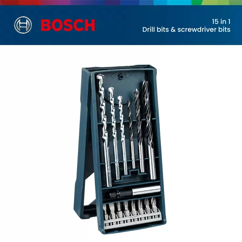 

Bosch Electric Drill Bits Mixed Electric Screwdriver Bits Accessories Screwdriver Extension Rod Drill Bit Metal Drill 15Pcs Kit