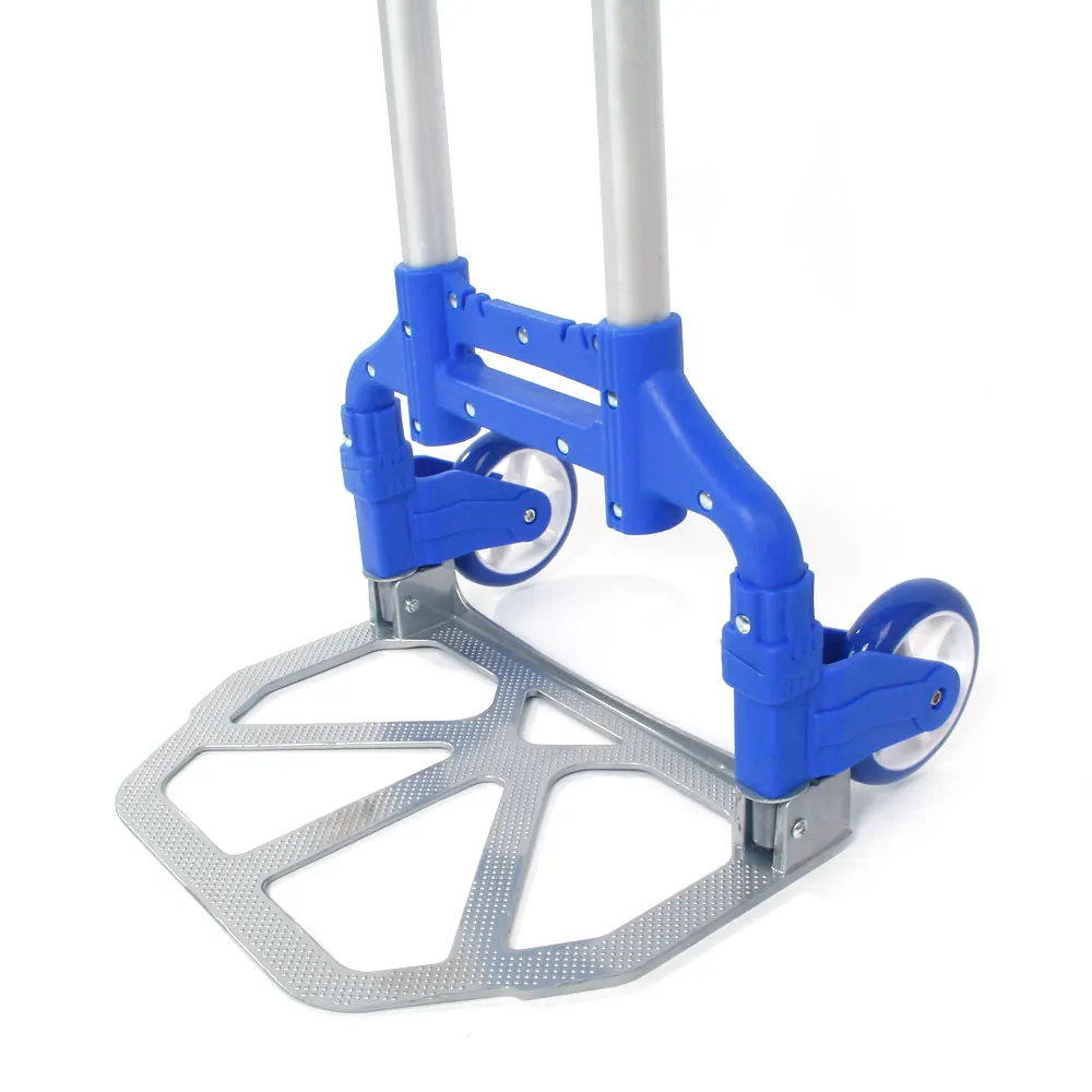 Portable Folding Collapsible Aluminum Cart Dolly Push Truck Trolley Blue