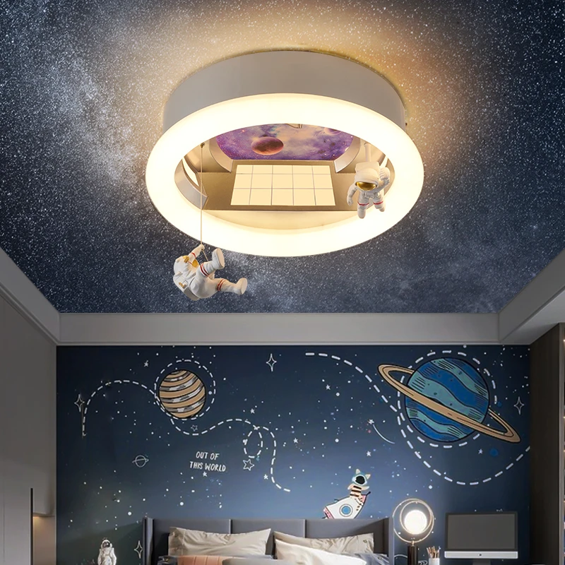 Cartoon LED Chandelier for boys children kids room lamparas de teco