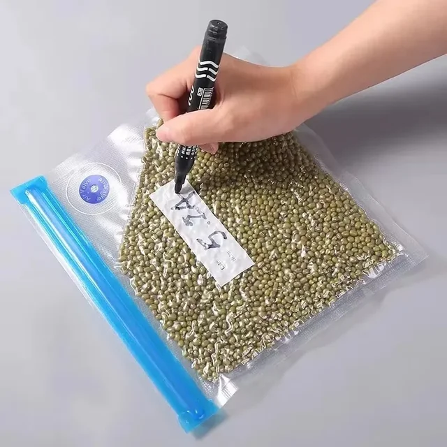 Sacs alimentaires réutilisables à sceller sous vide, pompe à Valve d'air alimentaire, sac de scellage pour légumes et viande, emballage de conservation des collations fraîches, emballage de stockage 5