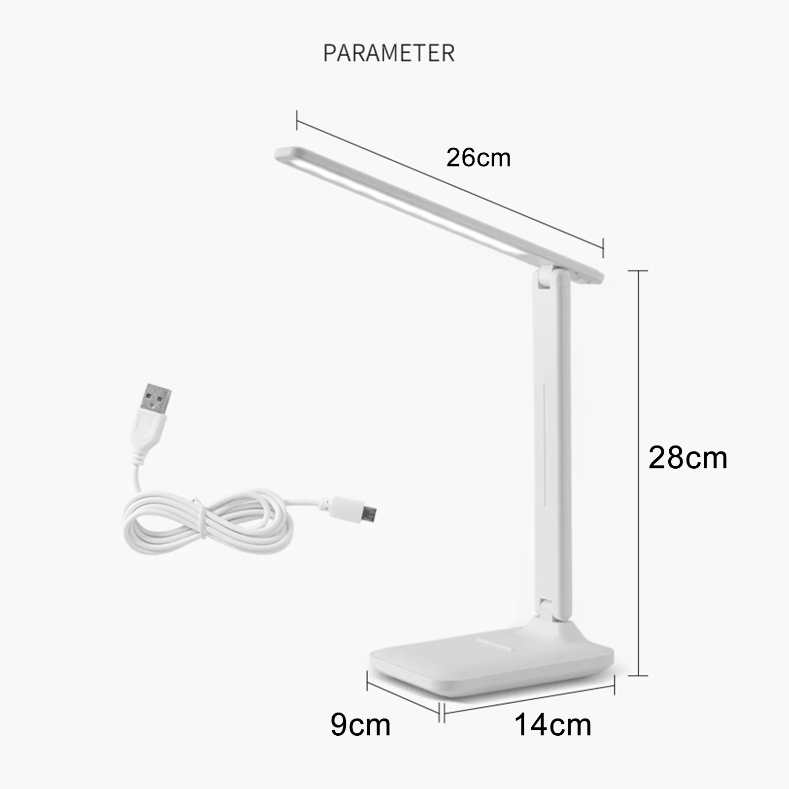 ZK40 Table Lamp Eye Protection Touch Dimming Plug In 180 Degree Flip Folding Stand Design LED Learning Desk Lamp 4