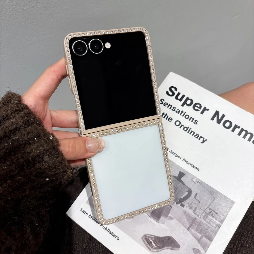 Elegant Bling Glitter Transparent Folding Phone Case - Luxury Shockproof Bumper Cover Accessories