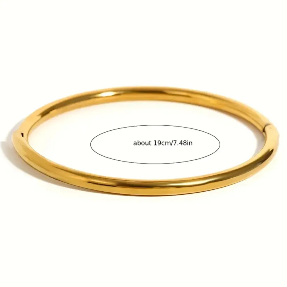 Minimalist Stainless Steel Polished Round Bangle for Women Vintage Hypoallergenic Material Prevent Allergy Blacelet Jewelry Gift