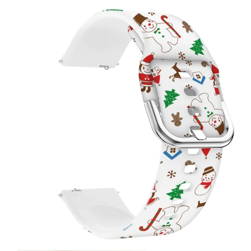 Festive Silicone Strap for Smartwatches - 22mm Christmas Edition Watchband