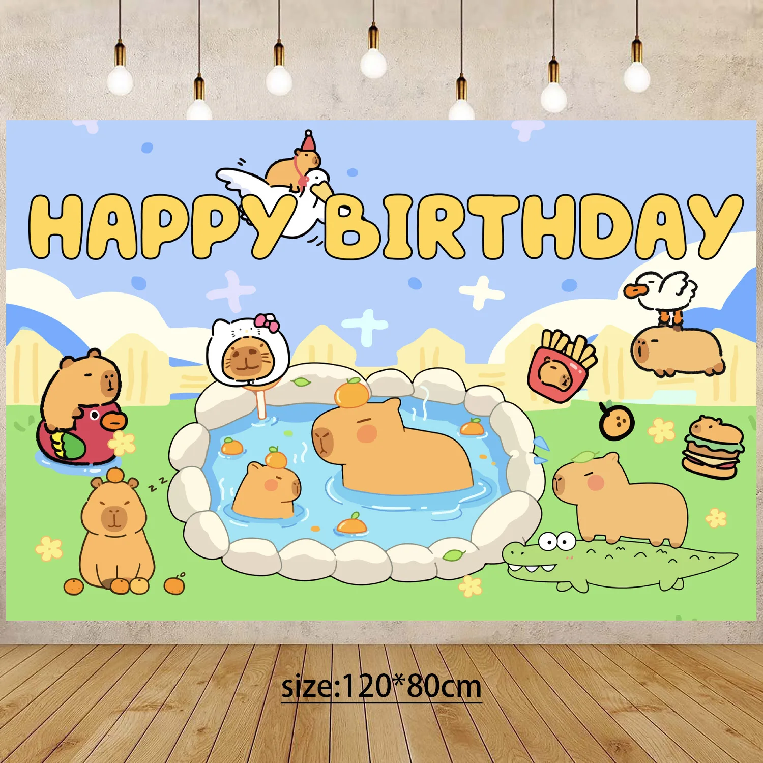 Description Picture 3 of itemCapybara Birthday Party Decoration Cute Animal Disposable Tableware Cup Plate Napkin Tablecloth for Kids Baby Shower Supplies