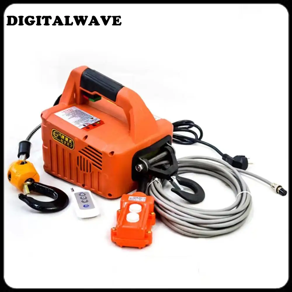 500KG Load Portable Electric Winch Traction Hoist Manual/Remote Control/Wire Control Electric Hoist 220V/110V Lifting Tool for electric winch hoist