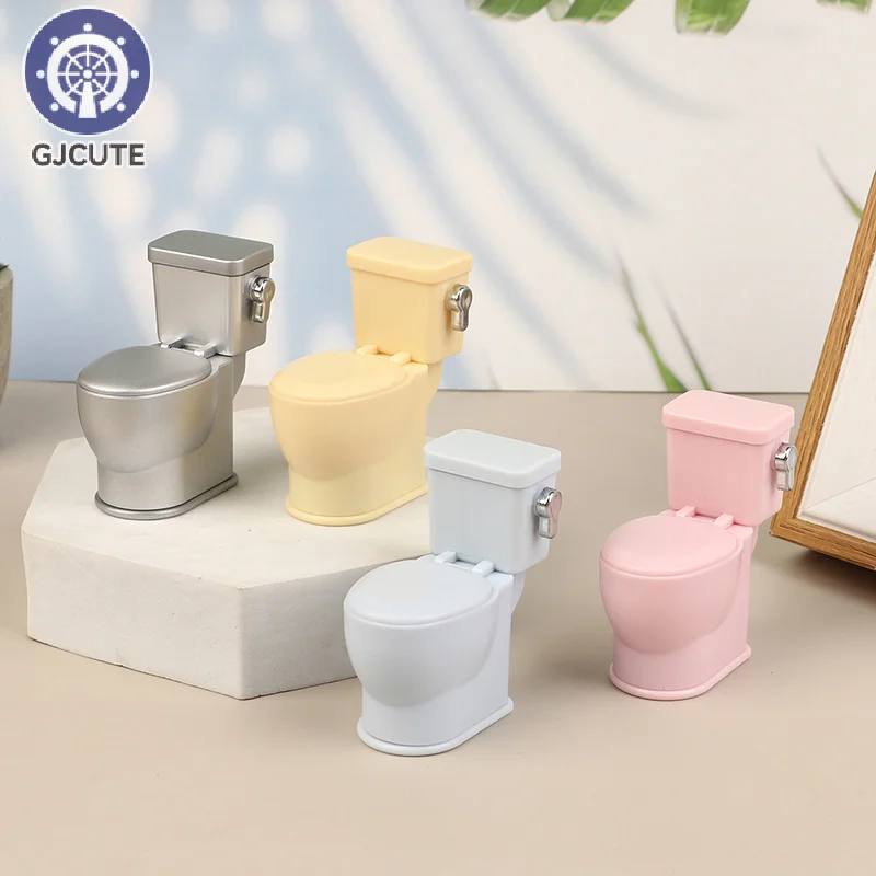 Dollhouse Furniture Miniature Toilet With Shit Stool Bathroom Toilet Model Dolls Doll House Accessories Kids Pretend Play Toy 4