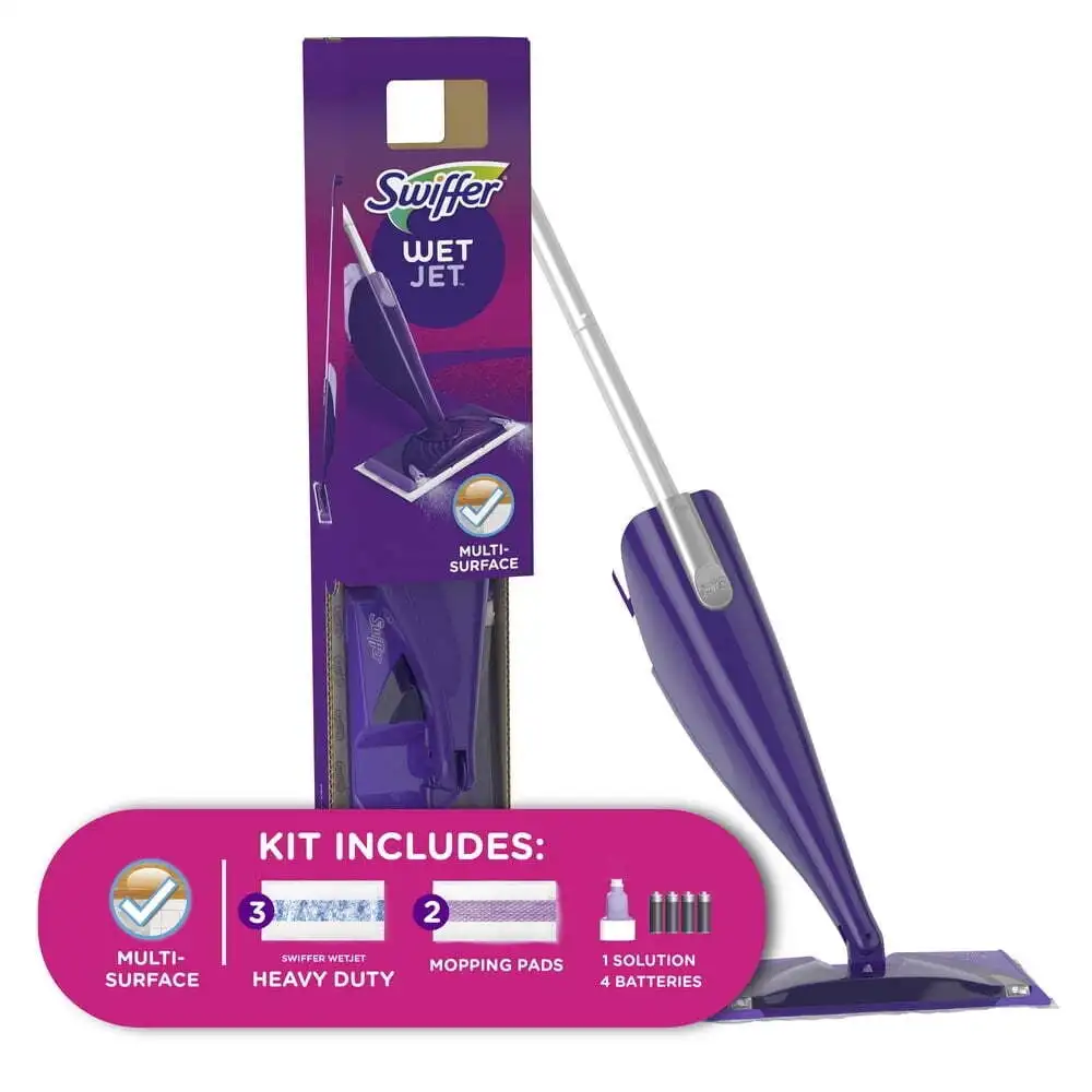 

Swiffer WetJet Mop Starter Kit (1 Mop, 5 Mop Pads, 1 Liquid Solution)