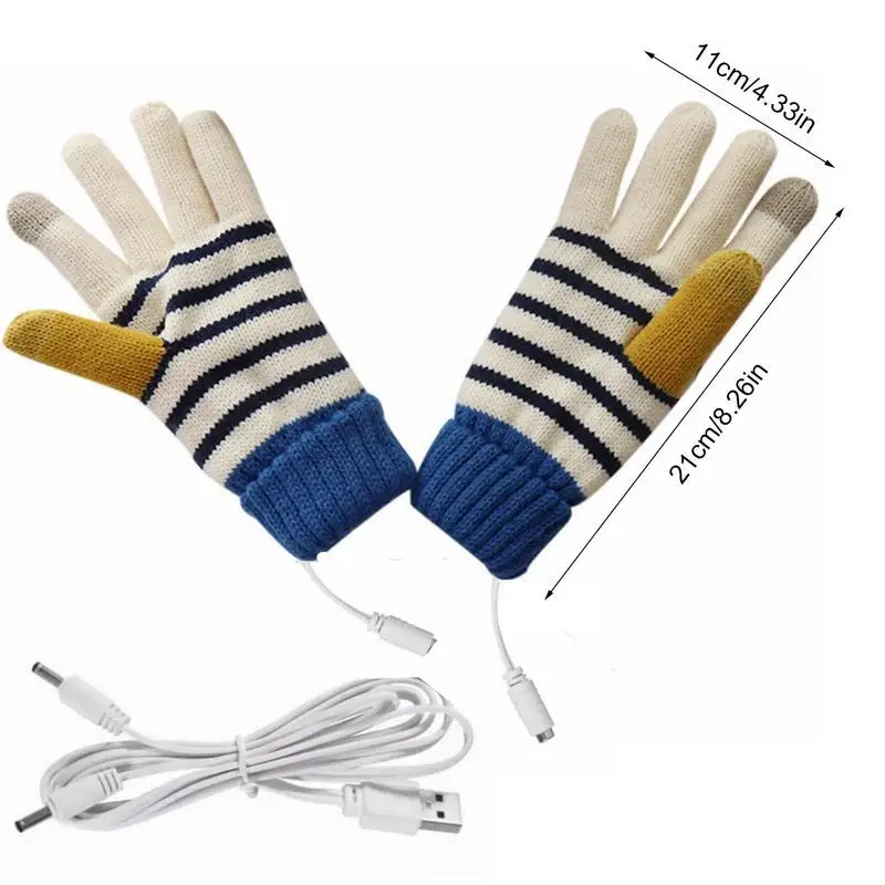 USB Heated Gloves Double Sided Electric Gloves Mitten Rechargeable