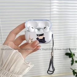 Jujutsu Kaisen Anime - Inspired Airpods Case - Gojo Satoru Manga Design, Black Earphone Cover - AirPods 4 (A02)