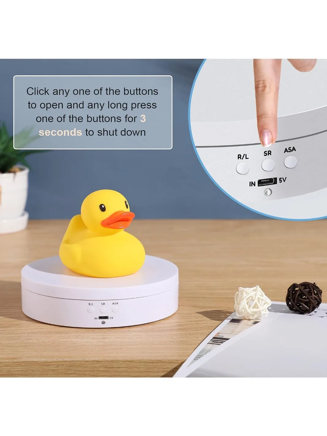 360 Degree Rotating Display Stand 3Speed ​​Mirror Turntable Jewelry Stand Battery/USB Power Supply Photography Shooting jewelry display stand rotating display stand rotating turntable plate