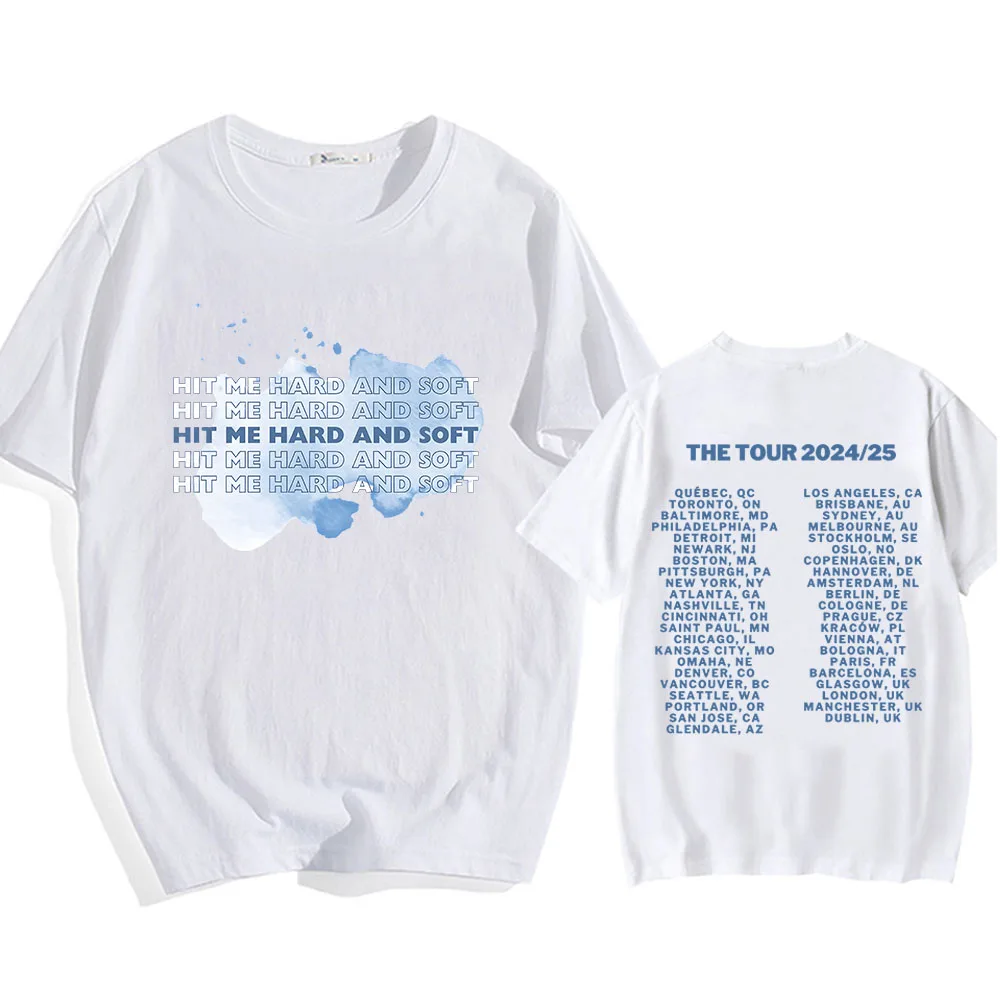 

The Tour 2024/25 Harajuku T-shirts Hit Me Hard Soft Album Printing Tee-shirt Short Sleeve Cotton Comfortable Tshirts Summer Tees