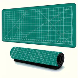 Oversized Green Grid Gaming Mouse Pad with Smooth Surface and Anti - Slip Base (90 X 40CM)