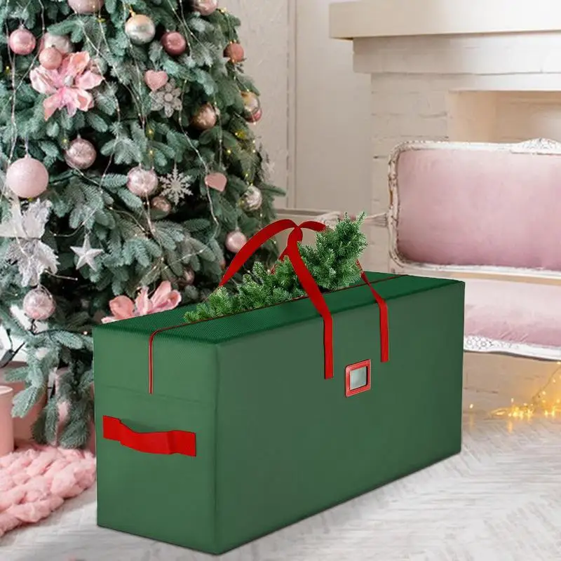 Christmas Tree Storage Bag Large Size Tree Bag Solid Handle Ornament Storage Box Dust-Proof Christmas Box Artificial christmas tree storage bag