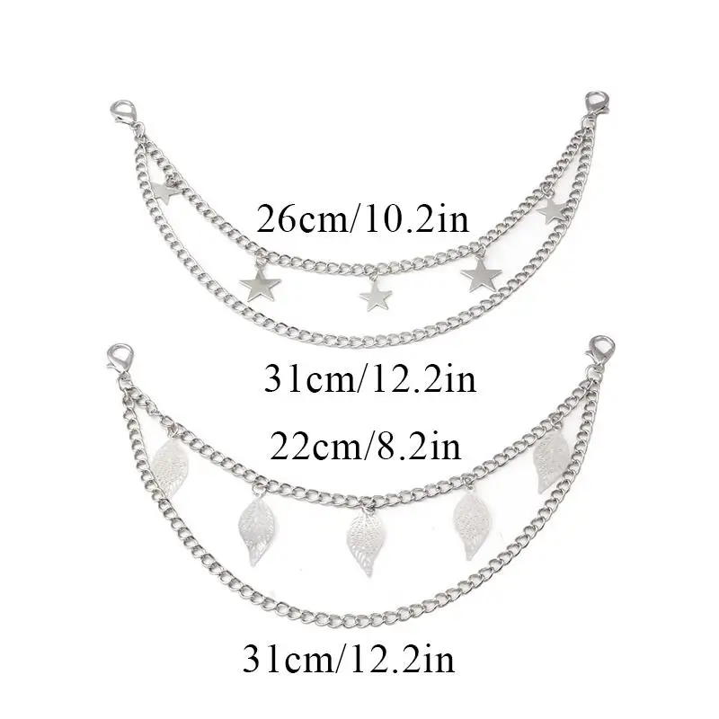 Multi-layer Metal Bag Chain DIY Handles Heart Star Pendant Shoulder Bag Chain DIY Jewelry Accessory With Lobster Buckle Pendant