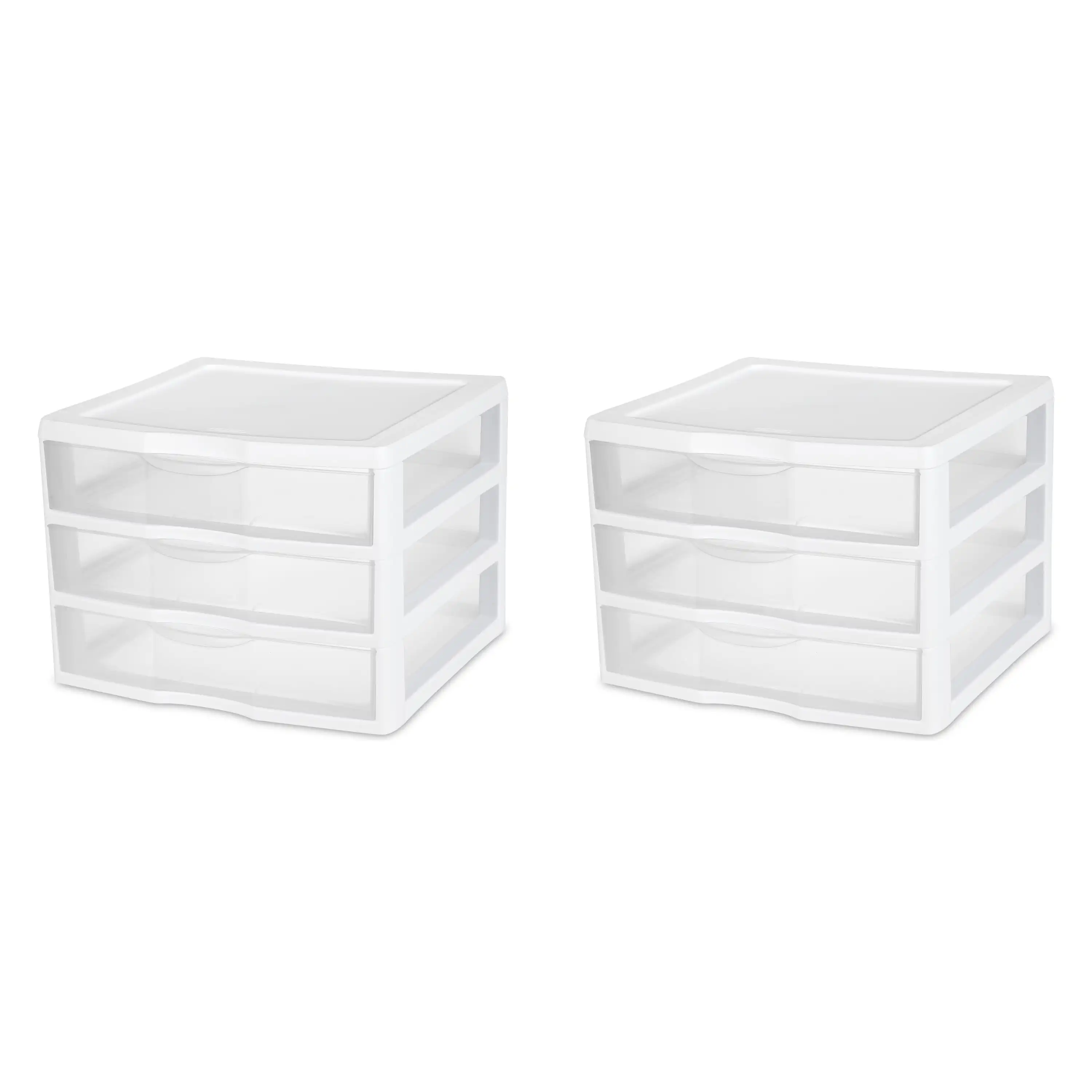

Wide 3 Drawer Unit Plastic, White, Set of 2