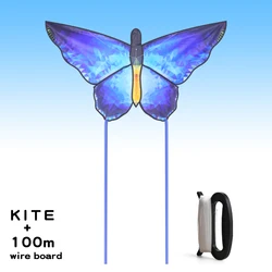 Vibrant Red Crystal Butterfly Kite with 100m String (Blue  Butterfly)